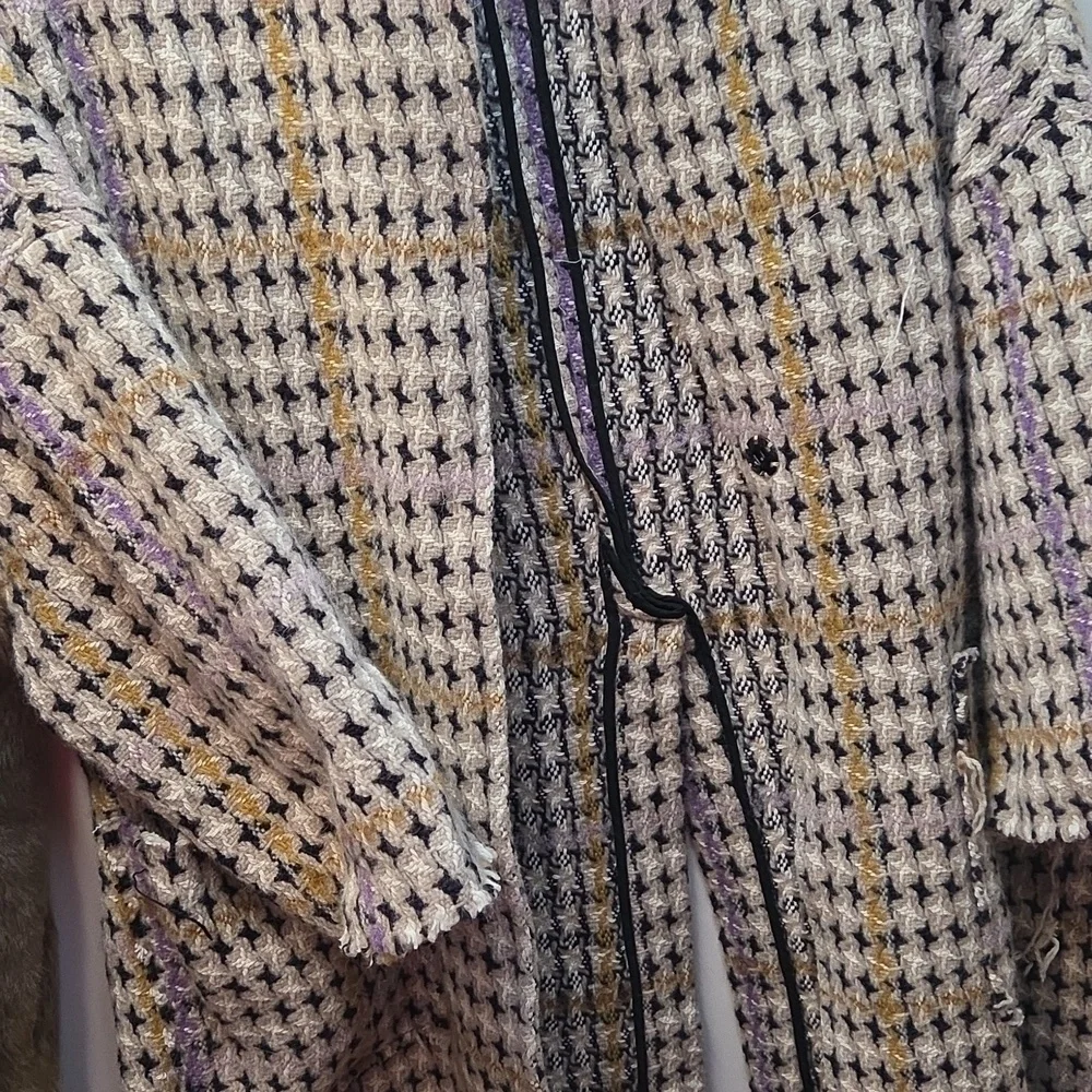 Semicouture 01 Printed Tweed Oversized Wool Coat